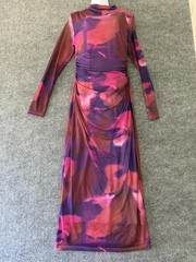 Merokeety Multicolor Fit And Flare Sheer Maxi Dress