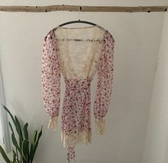for love and lemons sheer lace dress/robe with tie detail 🥀
