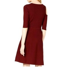 Bar III Womens XXL Cocoa Rose Elbow Sleeve Cutout Knit A Line Dress NWT AZ30
