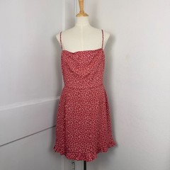 Blue Rain Pink Polka Dot Mini Dress Medium