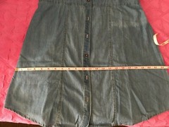 Women’s Allison Brittney Denim Shirt Dress 3/4 Sleeve Roll Cuff Size L