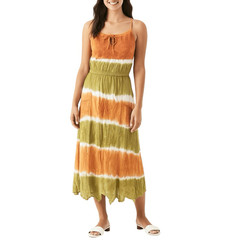 RAGA x Anthropologie Orange & Green Embroidered Tie Dye Maxi Dress – Size Medium