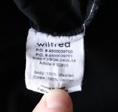 Wilfred Free Women&rsquo;s Black XXS Pleated Eyelet Buttoned Long Sleeve Tunic Top