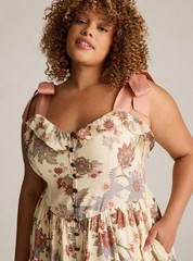 Torrid Festi Drop Waist Maxi Dress Yara Jaco Seedpearl 0X NWOT