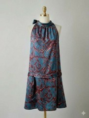 Marc by Marc Jacobs Silk Paisley Cutout Bow Back Dress Jewel Tone M Y2K Vintage