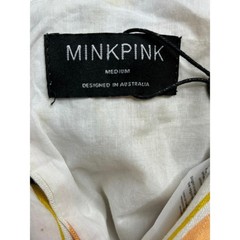 MINKPINK NWT Ziggy 70s Cut Out Midi Dress Size M Abstract Print Viscose Linen🌼