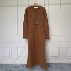 Self-Portrait Woman Slim-fit Long Sleeve Knitted Long Dress