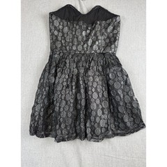 NWT JACK By BB Dakota Women&rsquo;s Silver Strapless Lace Dress Flare Size 10