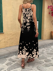 Tropical Floral Maxi Dress Elegant Vacation Business Party Chic