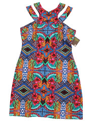 Taylor Sleeveless Double Strap Printed Textured Sheath Dress Size 4 Ginger NEW