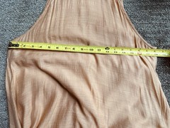 Anthropologie Peach Halter Tie Neck Swing Dress S Embroidered Cutwork Floral