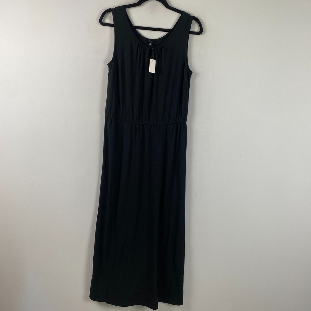 Talbots Maxi Dress Size Medium Petite Sleeveless Elastic Waist Stretch