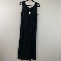 Talbots Maxi Dress Size Medium Petite Sleeveless Elastic Waist Stretch