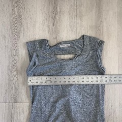 Athleta Gray Open Back Ruched Linen Blend Sheath Dress Women’s Medium Athletic