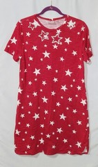 Quacker Factory Women&rsquo;s S Red Star Moment Short Sleeve Knit Dress