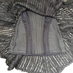 DSQUARED2 So Textural Strapless Black Fit and Flare Cocktail Mini Dress 42 US 6