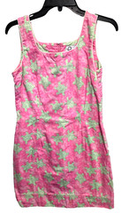 Vintage Lilly Pulitzer Sz 4 Green Turtles Pink Shift Dress Lined Zip White Label