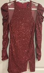 Michael Costello X Revolve Dark Red Sequin Mini Dress XS
