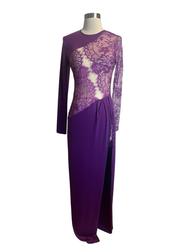 Michael Costello X Revolve Hillary Lace Dress Size Small In Purple Gown
