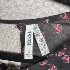 Mudd Dress Womens S Black Mini Sheer Floral Overlay Boho Tie Front Bell Sleeve