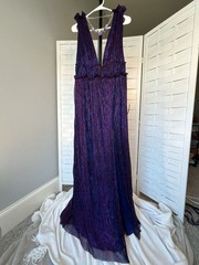 NWT Lulus Spotlight on You Blue and Pink Metallic Sparkling Maxi Dress Large