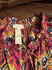 Vibrant Emamo made in Italy embellished Pink Ikat Print Maxi Dress
