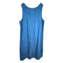 Embroidered Denim Maxi Dress 2X 90s Butter Mom USA Flag Old Money July 4 Jumper
