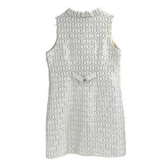 Tommy Hilfiger Metallic Geometric Dress L | Y2K Silver Cocktail Mini