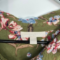 Cottagecore Floral Button Front Maxi Dress 28W Green Boho Prairie Coastal