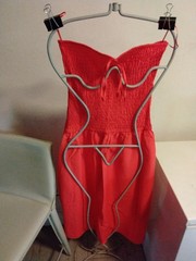 Women&rsquo;s Zara Red Smocked Midi Dress Features A Strapless Neckline Size XL
