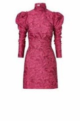 NEW $700 Scanlan Theodore Phoenix Weave Fushia Silk desingner mini dress US 2