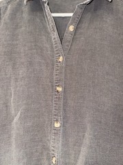 Lucky Brand Charcoal Gray Button-Front Midi Shirt Dress