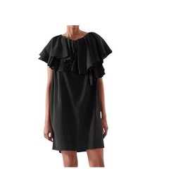 COS black ruffled neck tunic below the knee dress size 14