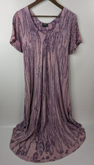 Sakkas Fairy Cap Sleeve Lace-Up Long Caftan Dress Women One Size Purple Boho