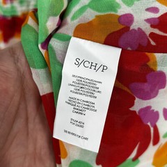 CAbi S Small Spirit Dress Chiffon Smocked Ruffled Floral 6216