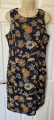 Maggy London by Kenneth Nolan Size 12 Linen & Cotton Blend Sleeveless Dress