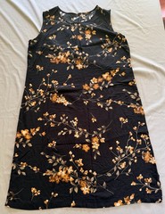 Unbranded 90&rsquo;s Women&rsquo;s Floral Print Midi Tank Dress M/L Black and Brown Flaw