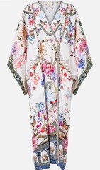 New Camilla Wrap Dress Monserrate Magic One Size Kaftan Long Linen Floral $699