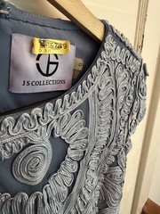 JS Collections Women’s Soutache Ribbon Lace Mesh Stretch Sheath Size 6 $248