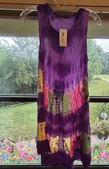 Womans Palm Tree Umbrella Dress from India One Size Tie Dye Embroidered NEW