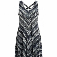 Style & Co V-Neck Patterned Dress with Crisscross Back