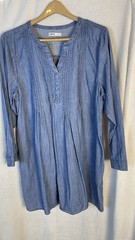 Sonoma Long Sleeve Denim Pintuck Dress Sz 1X light blue Tunic