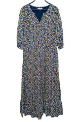 SEASALT CORNWALL Size 10 Floral Maxi Dress Climbing Roses Colorful Preppy Boho