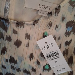 LOFT Medium Tiered Flounce Leopard Print Sheer Chiffon Long Sleeve Dress NWT