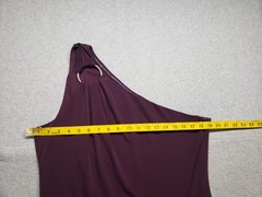 Calvin Klein Women Asymmetric Dress 12 Purple One Shoulder Side Zip Logo Outdoor