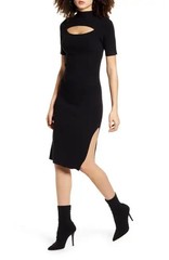 Leith Cutout Front Mock Neck Sweater Dress Sz M