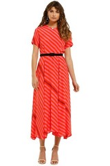 KATE SYLVESTER Nan Midi Pink Dress in Poppy Pink Event Size AU 8 Preloved