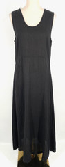 VTG Fresh Produce womens size L/XL Black 100% Linen Dress Button back sleeveless