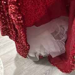 Sherri Hill Double Shoulder Strap Formal Flowing Dress Size 12 Red Sequins NWT