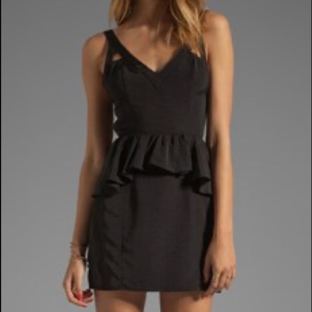 Keepsake The Label One Last Day Black Peplum Dress NWOT Sz Medium